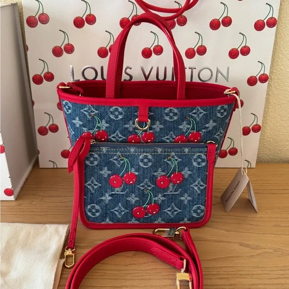 ‼️SOLD‼️NWT Louis Vuitton x Takashi Murakami Cherry Cerise Inside Out BB - Picture 8 of 10